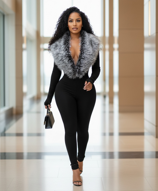 Cold Intentions Fur Jumpsuit